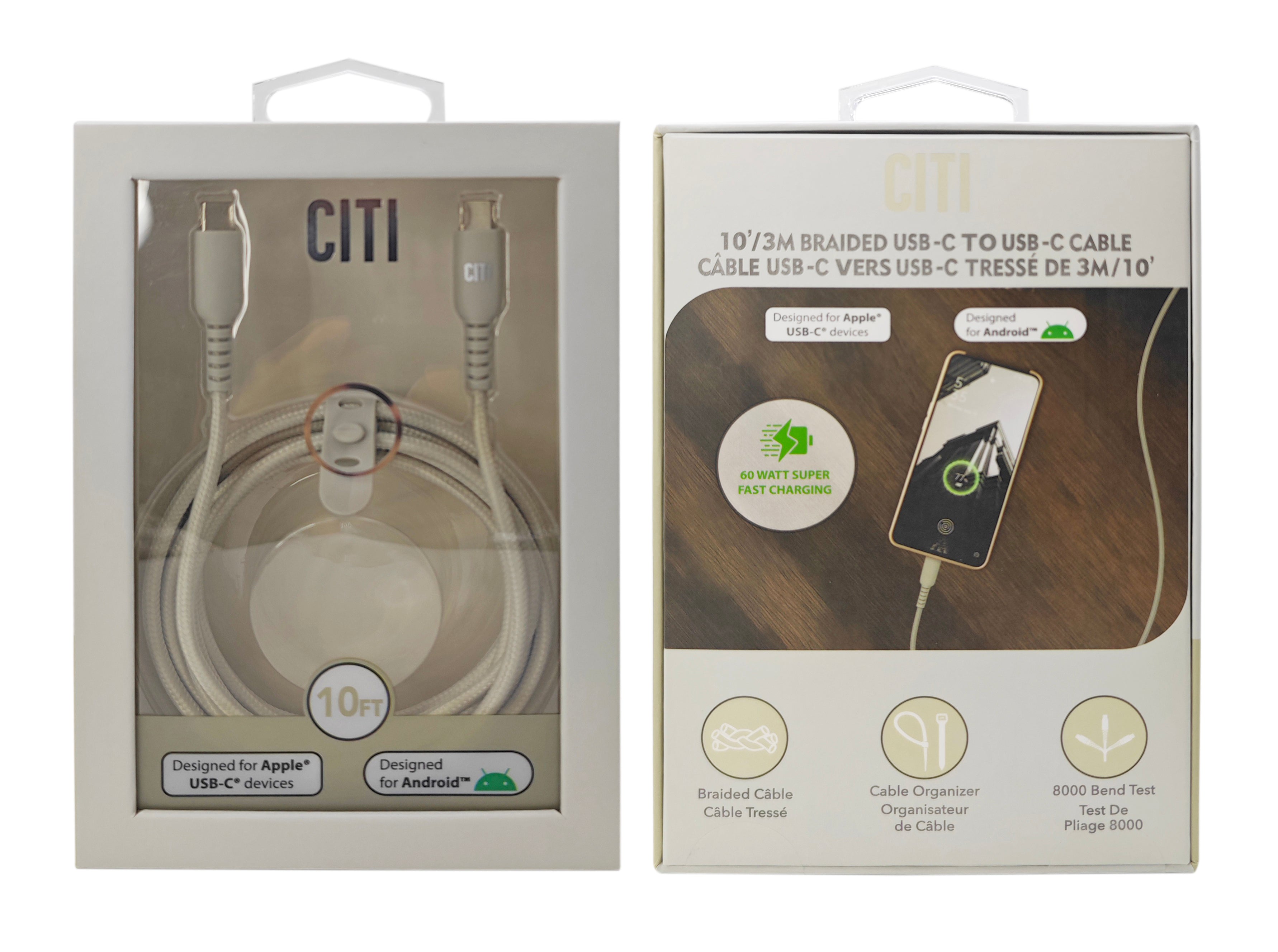 CITI 10Ft USB-C TO USB-C BRAIDED CABLE