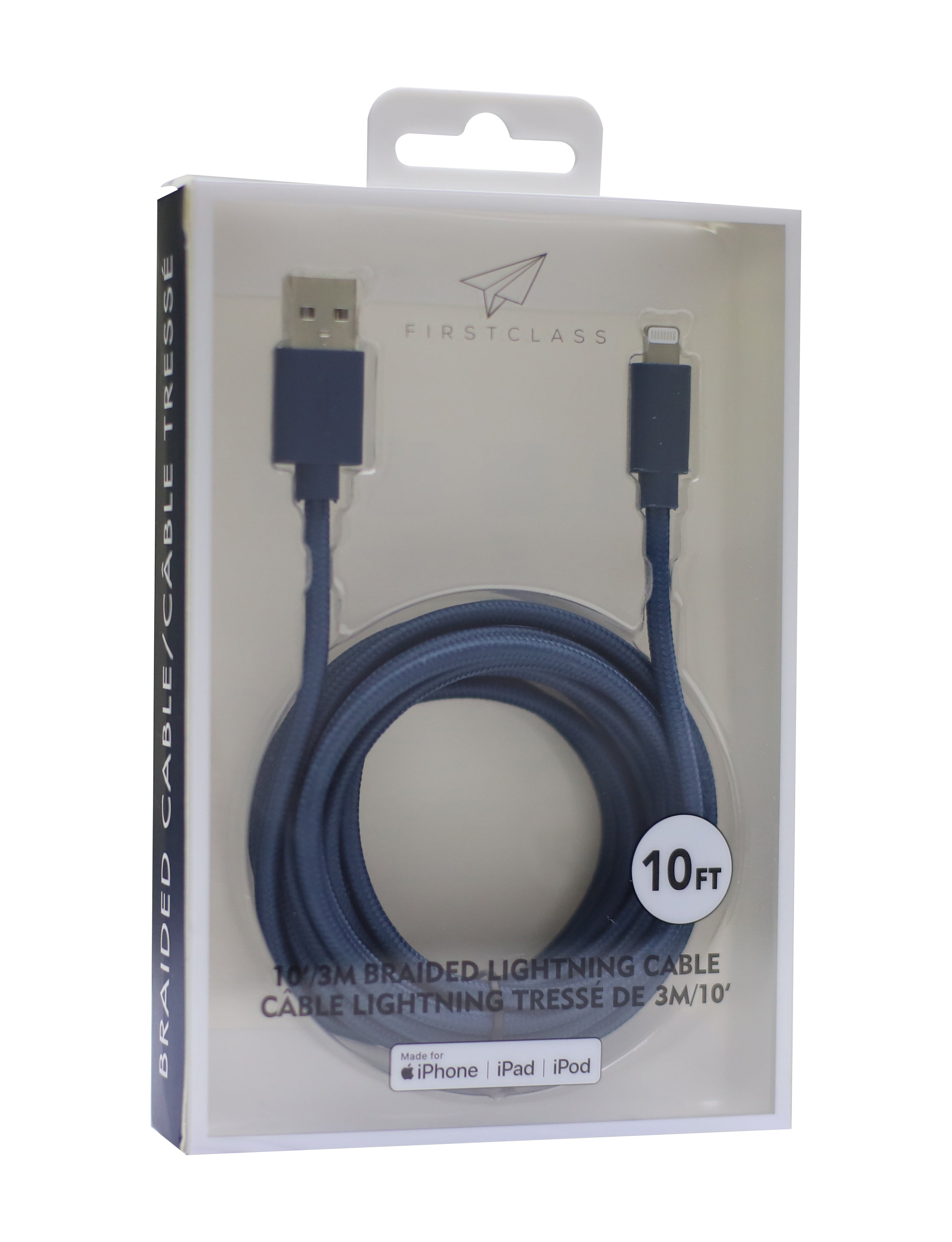 FirstClass 10Ft USB-A to Lightning Braided Cable