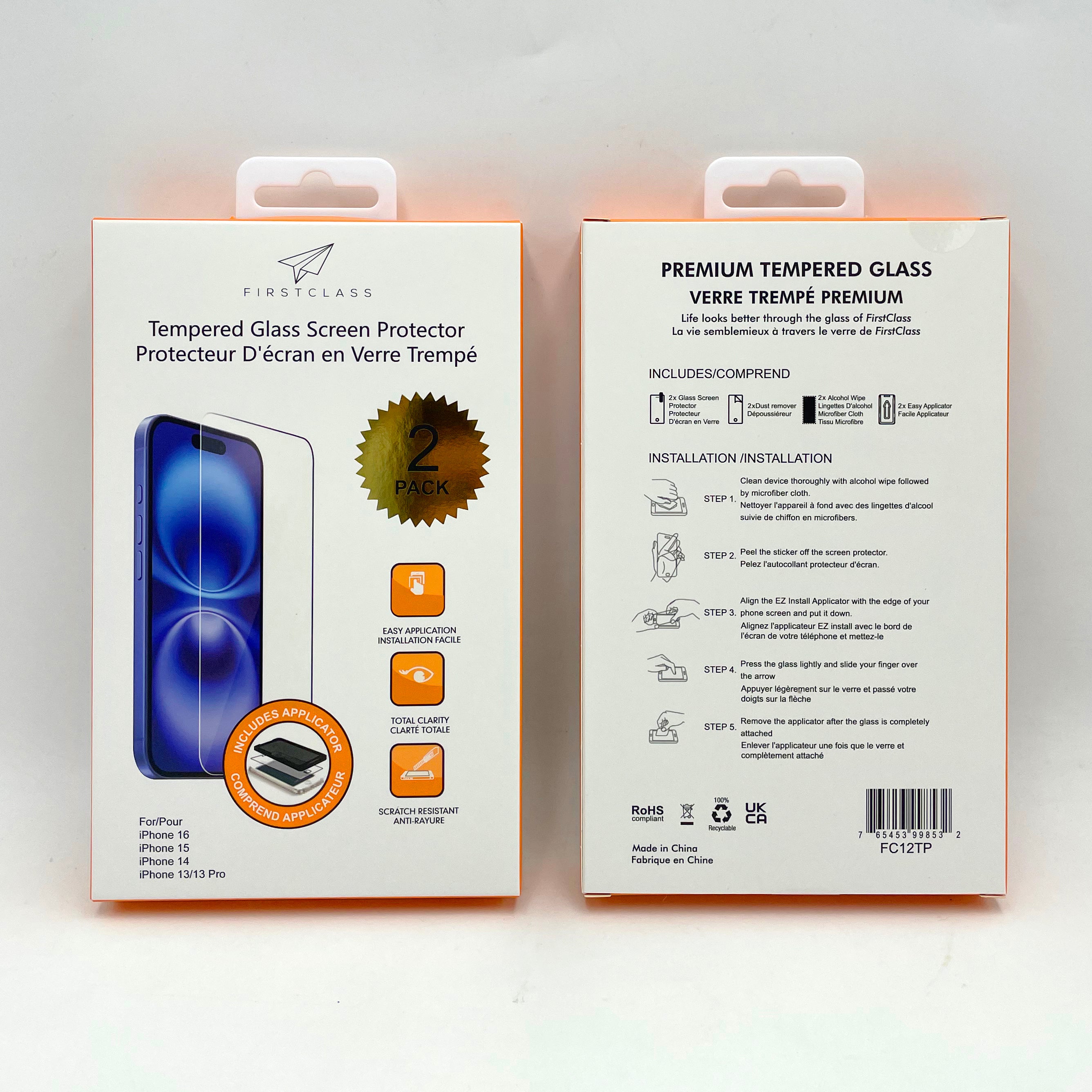 Tempered Glass Screen Protector-Two Packs