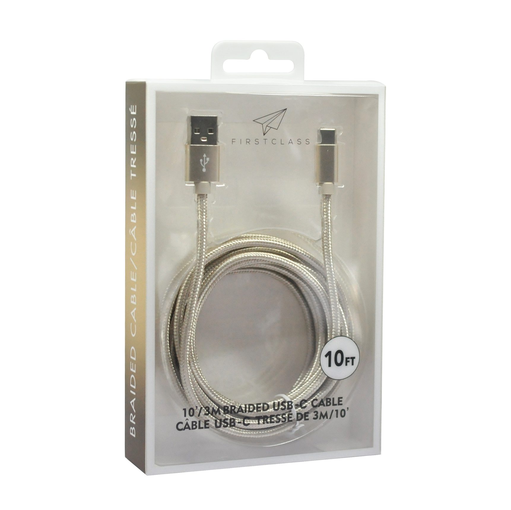 FirstClass 10Ft USB-A to USB-C Braided Cable