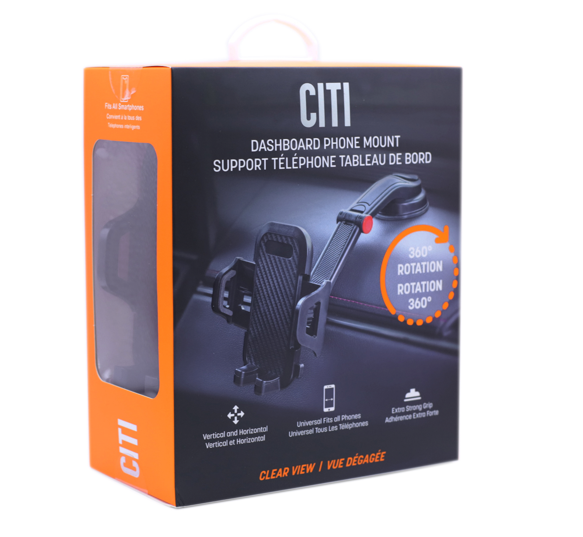 CITI Carbon fiber Dashboard Holder Clear View -Black