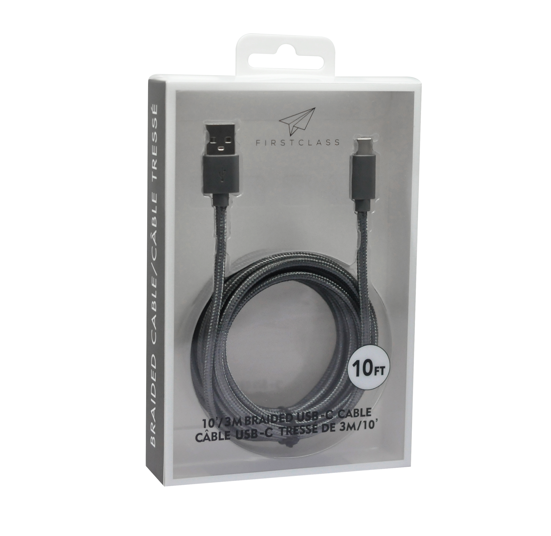 FirstClass 10Ft USB-A to USB-C Braided Cable