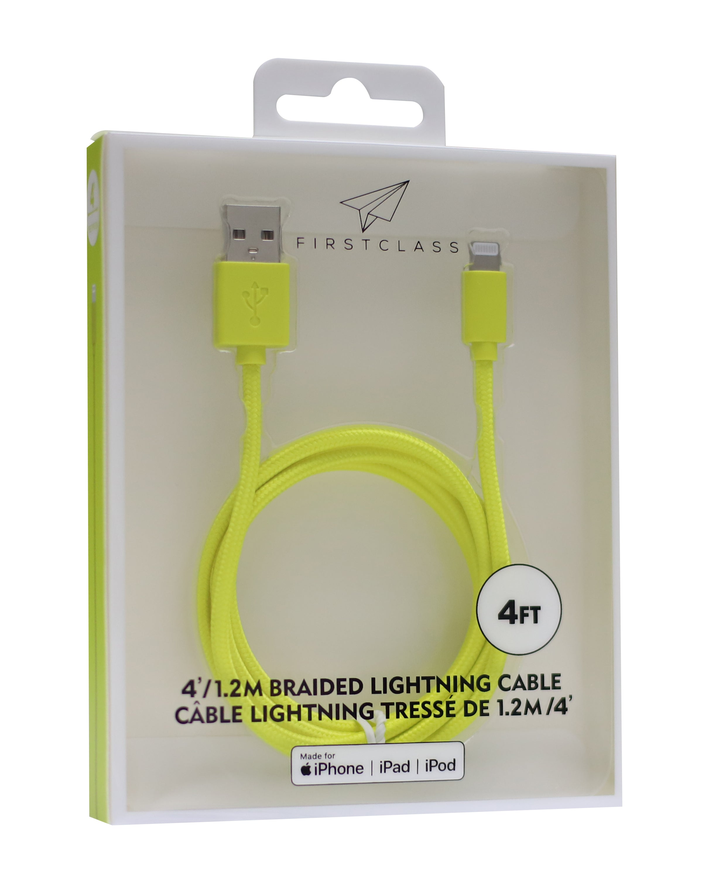 FirstClass 4Ft USB-A to Lightning Braided Cable